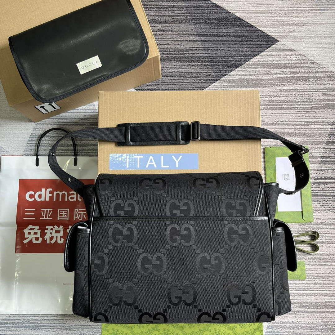 Gucci 756726 Jumbo GG Baby Changing Bag Black