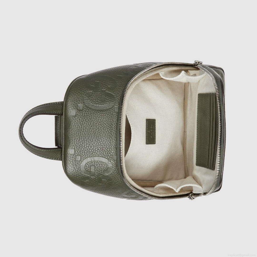 Gucci 766937 Jumbo GG Crossbody Bag Dark green