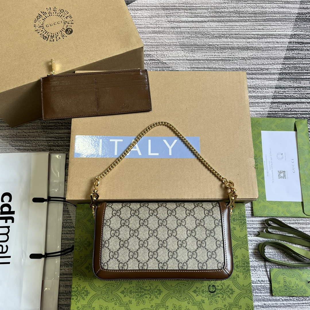 Gucci 752002 Gucci Horsebit 1955 Mini Bag Beige and Brown