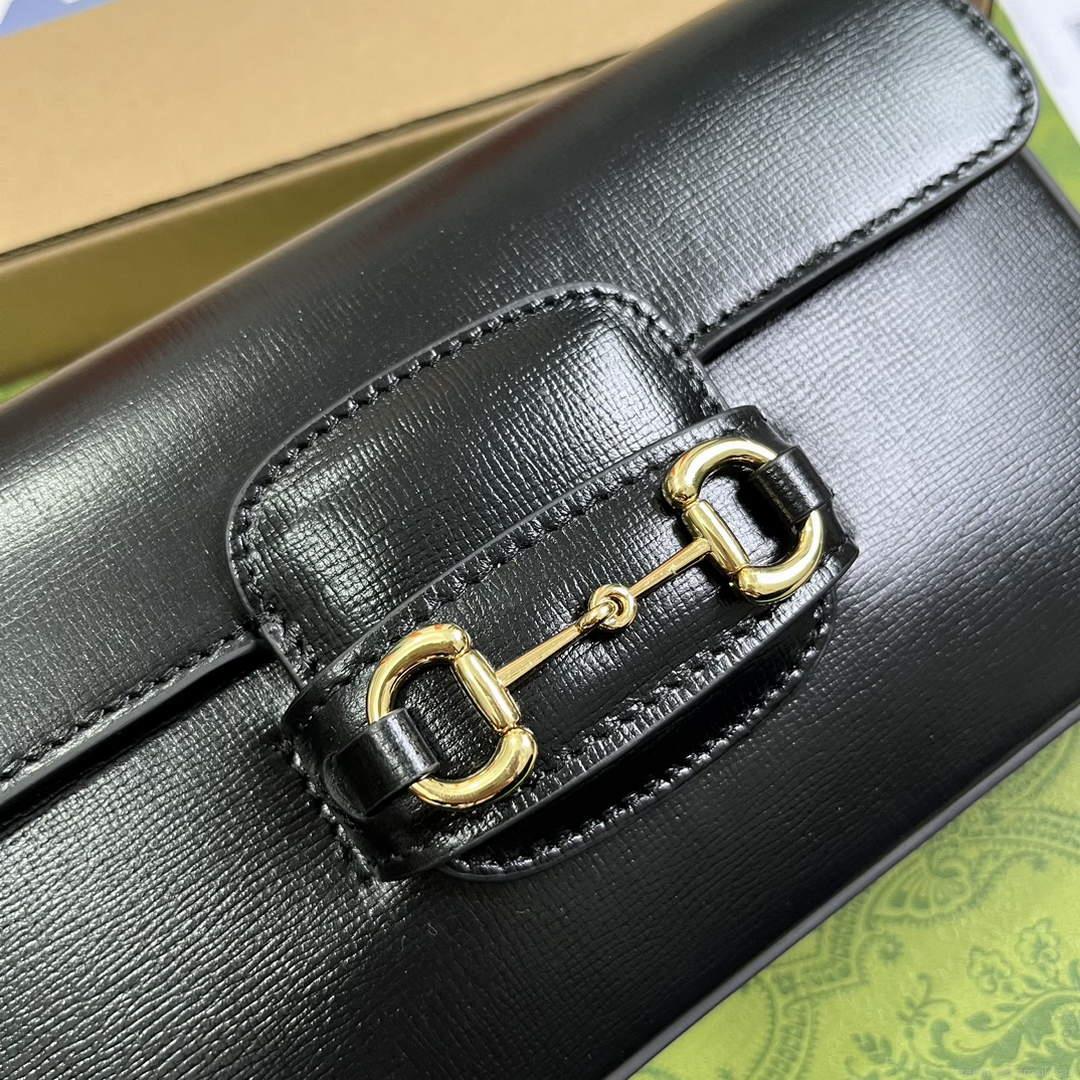 Gucci 752002 Gucci Horsebit 1955 Mini Bag Black leather