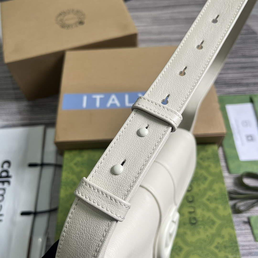 Gucci ‎767226 Aphrodite Small Shoulder Bag White soft leather