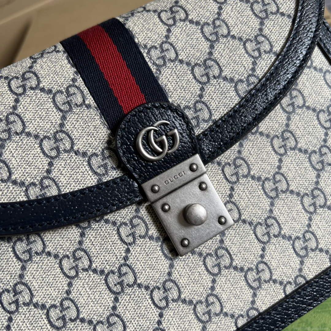 Gucci ‎‎651055 Ophidia GG Small Top Handle Bag Beige and Blue