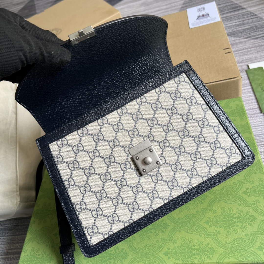 Gucci ‎‎651055 Ophidia GG Small Top Handle Bag Beige and Blue