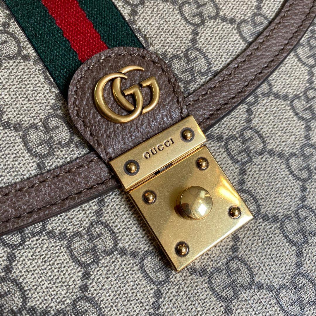 Gucci ‎‎651055 Ophidia GG Small Top Handle Bag Beige and Brown