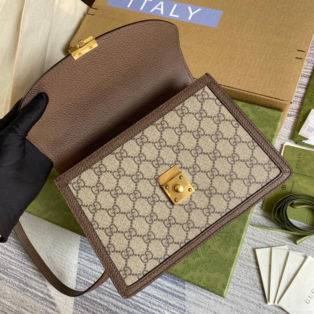 Gucci ‎‎651055 Ophidia GG Small Top Handle Bag Beige and Brown