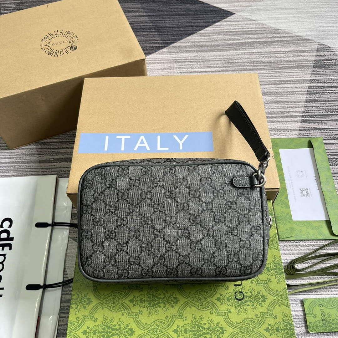 Gucci 760245 Ophidia GG Pouch Bag Grey