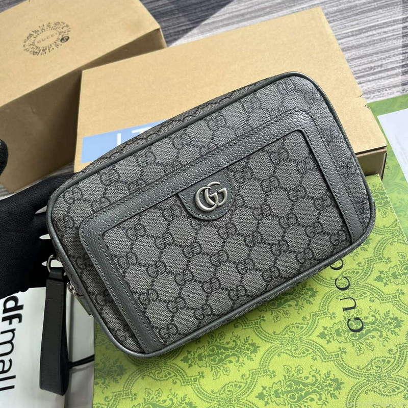 Gucci 760245 Ophidia GG Pouch Bag Grey