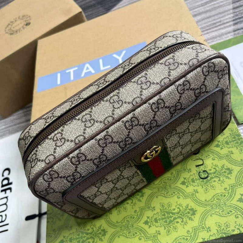 Gucci 760245 Ophidia GG Pouch Bag Brown
