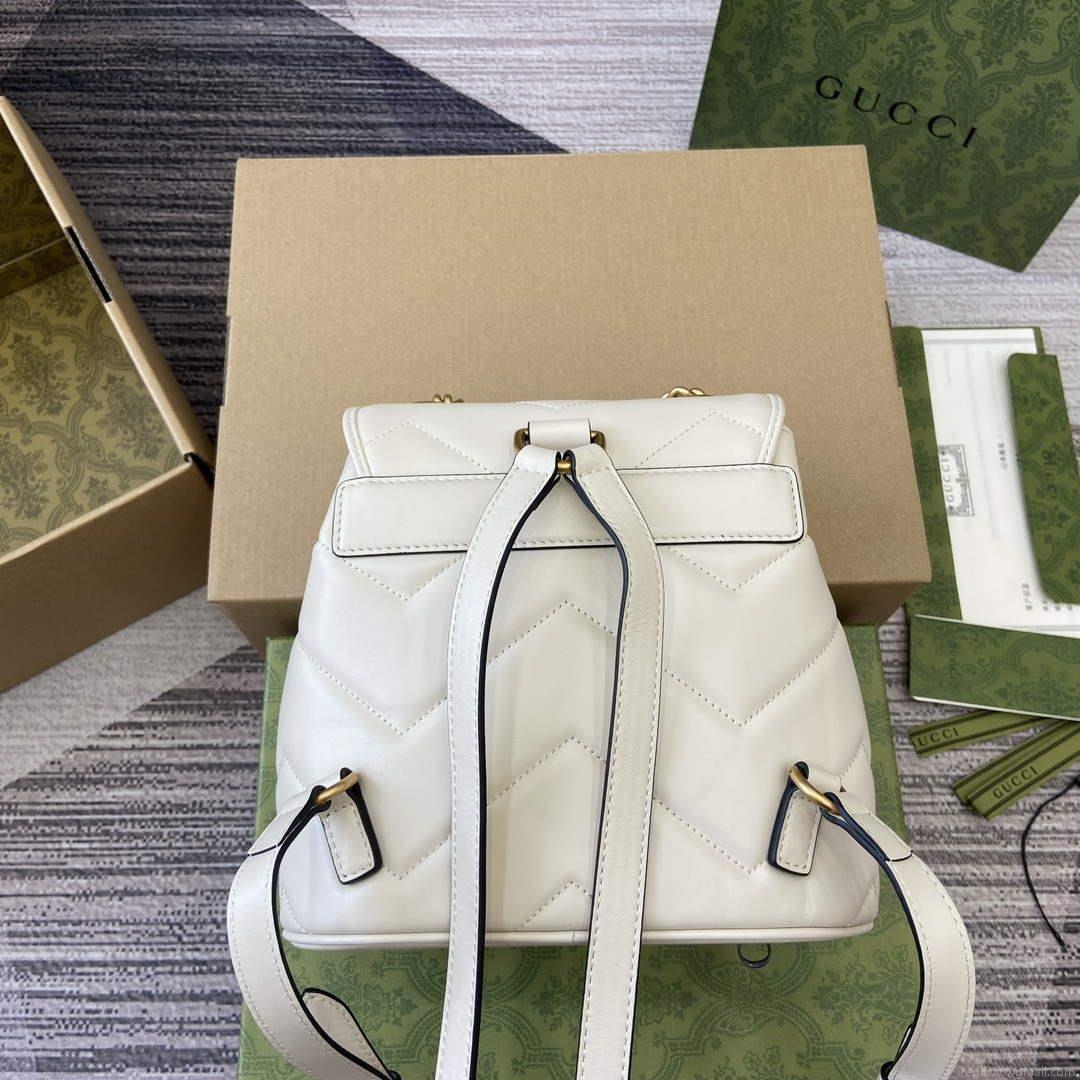 Gucci 777253 GG Marmont Mini Backpack White