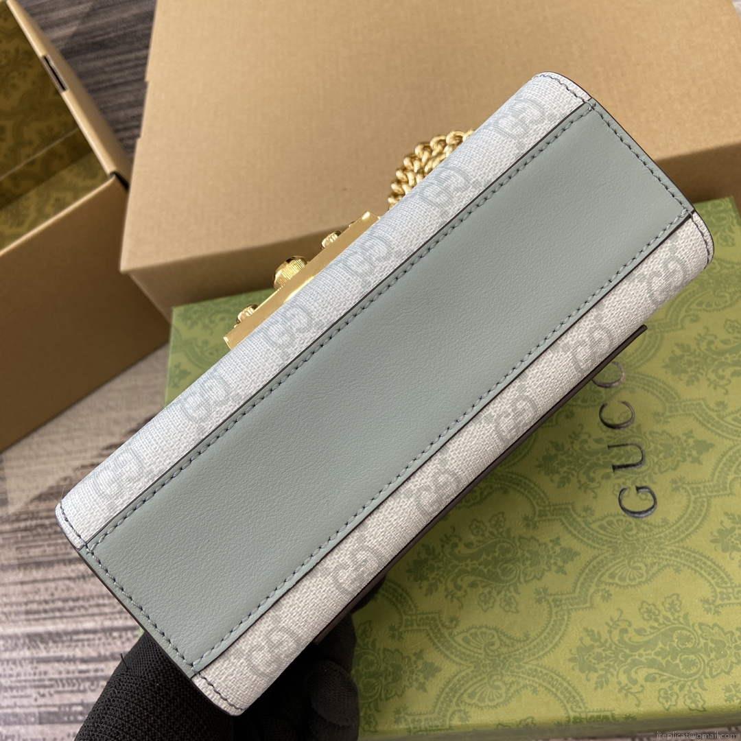 Gucci 409487 Padlock Small Shoulder Bag Blue