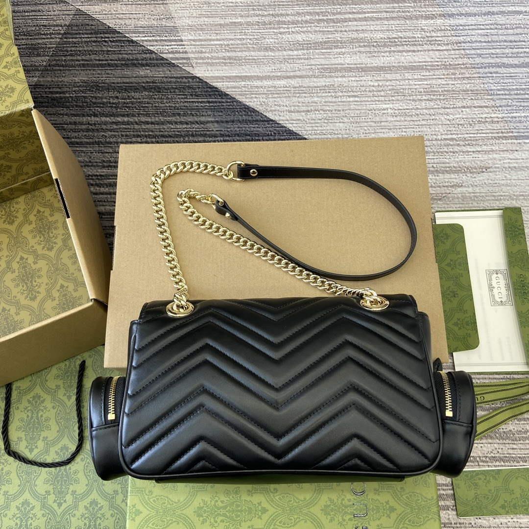 Gucci 795228 GG Marmont Small Multi Pocket Bag Black