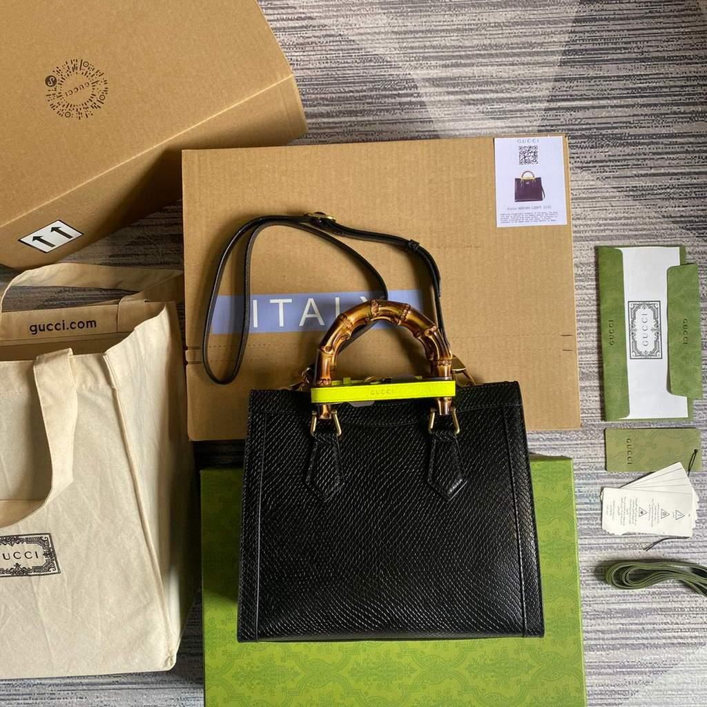 Gucci Diana Small Tote Bag Snake Top Handle Bag 660195 Black