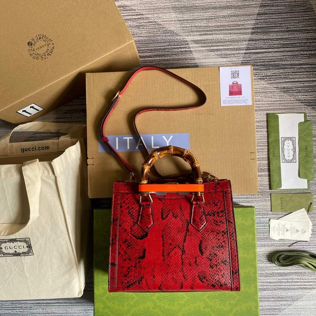 Gucci Diana Small Tote Bag Snake Top Handle Bag 660195 Red