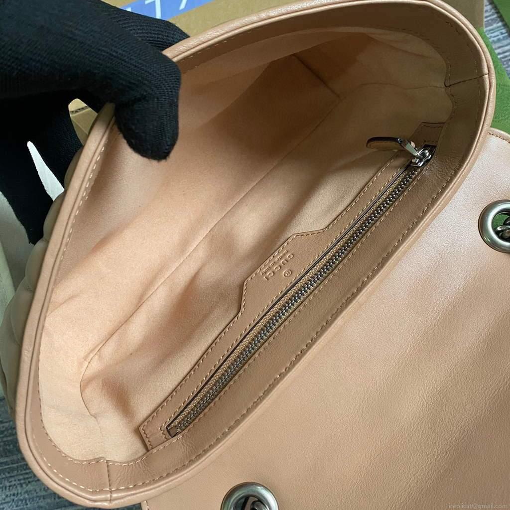 Gucci 443497 GG Marmont Small Shoulder Bag Rose beige