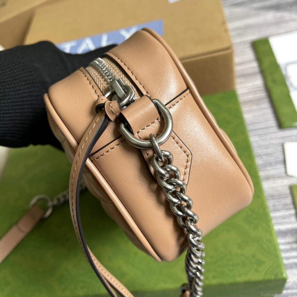 Gucci 634936 GG Marmont Mini Shoulder Bag Apricot