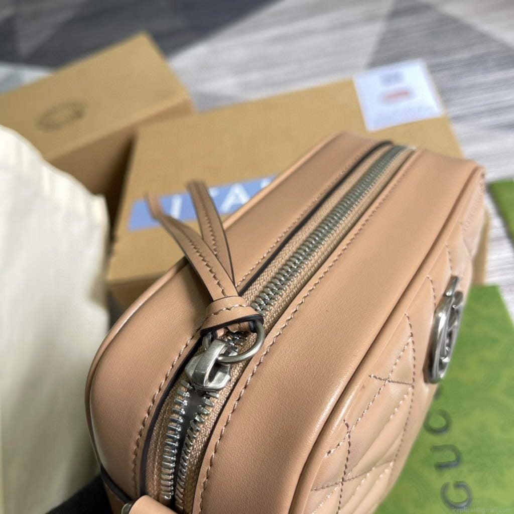 Gucci 634936 GG Marmont Mini Shoulder Bag Apricot