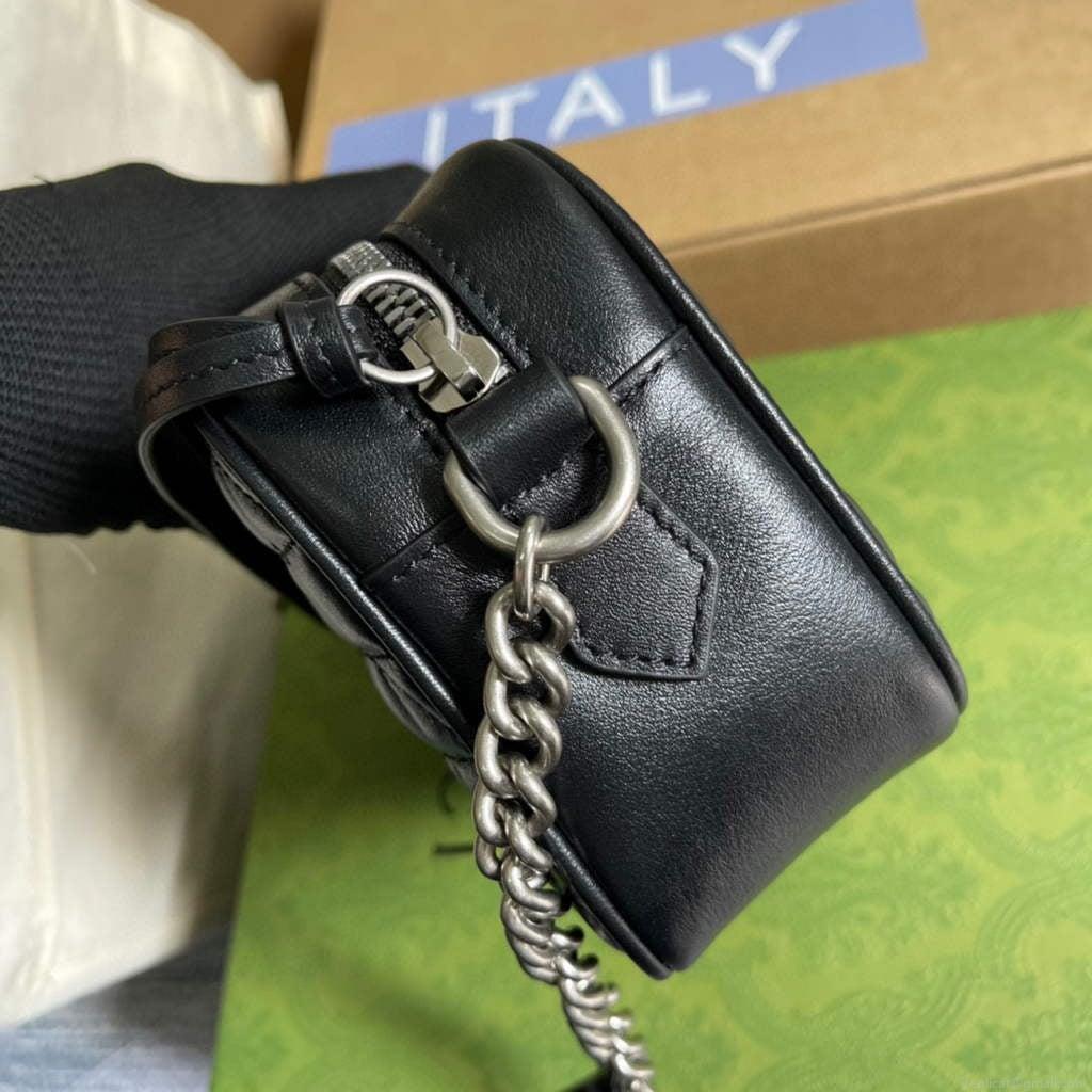 Gucci 634936 GG Marmont Mini Shoulder Bag Black
