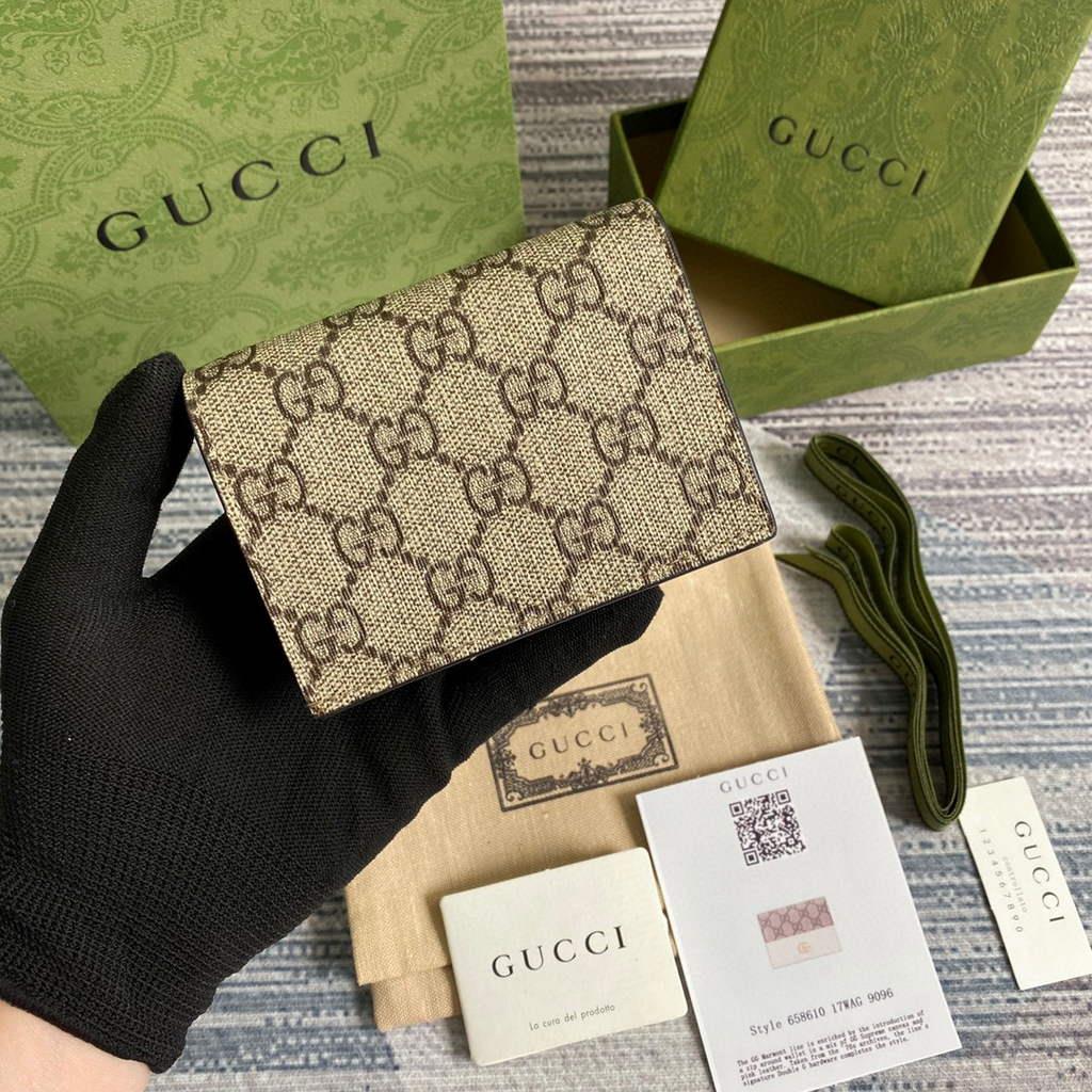 Gucci 658610 GG Marmont Card Case Wallet White
