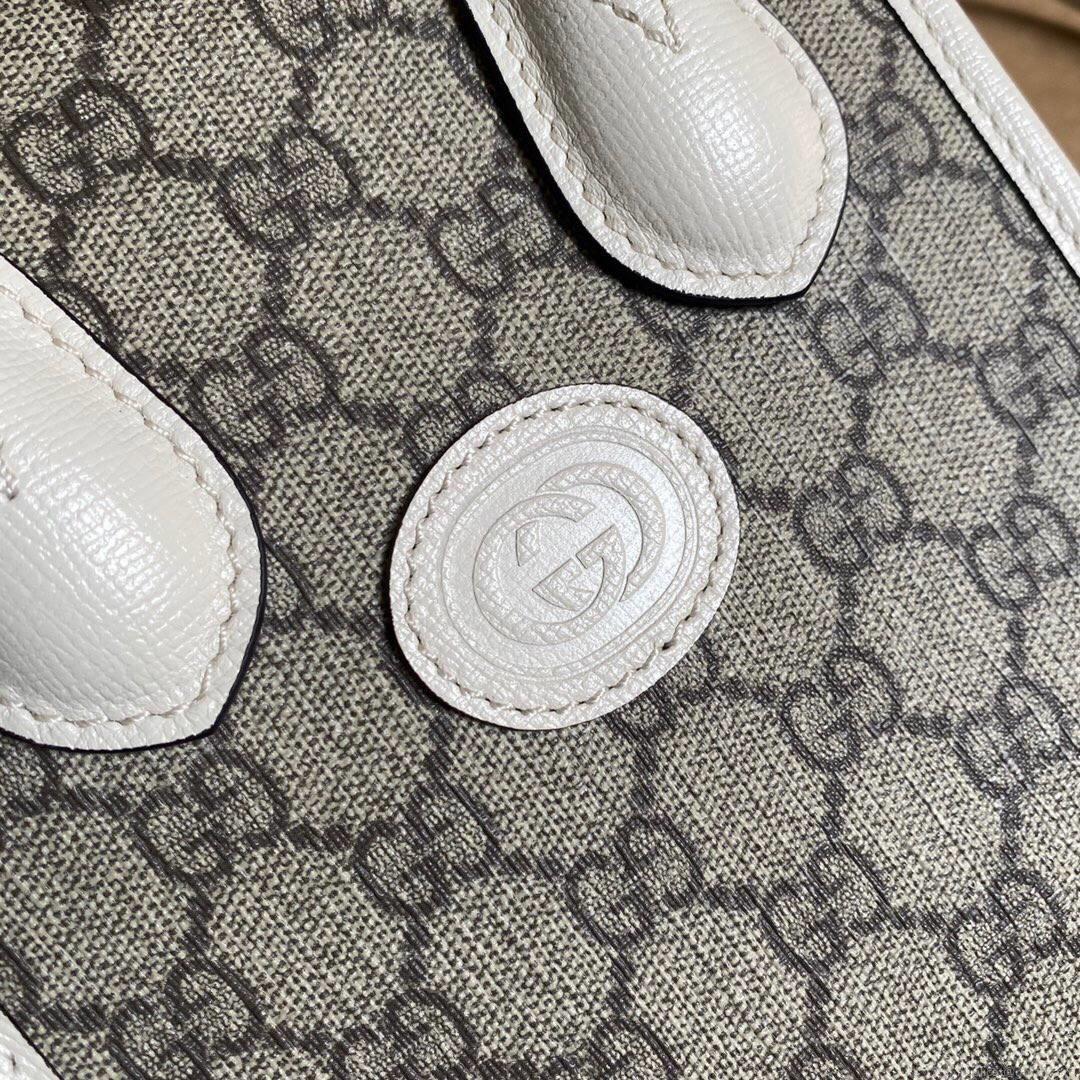 Gucci 671623 Mini Tote Bag With Lnterlocking G White