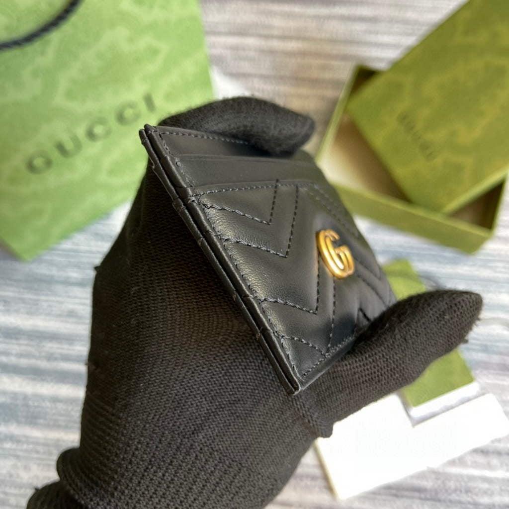 Gucci 443127 GG Marmont Card Case Black