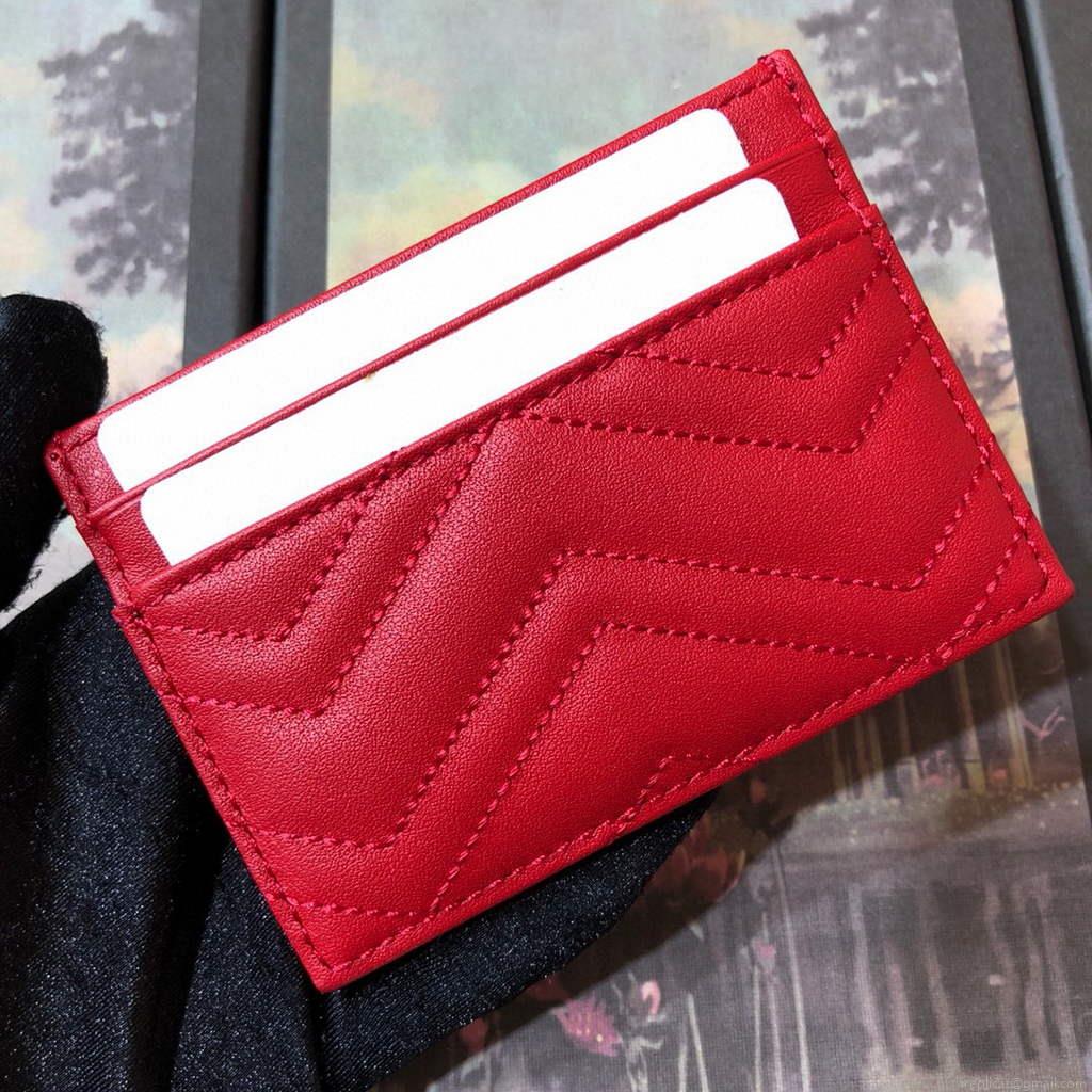 Gucci 443127 GG Marmont Card Case Red