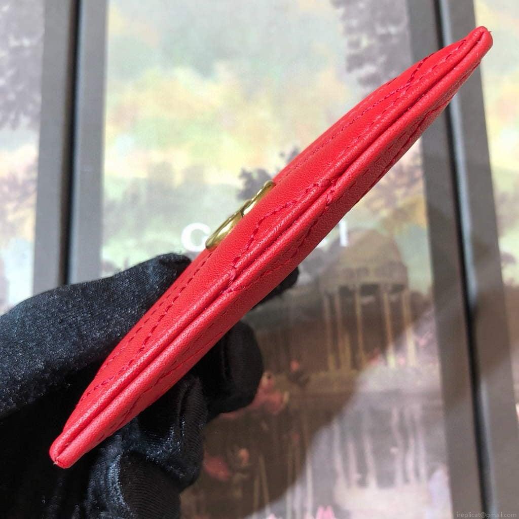 Gucci 443127 GG Marmont Card Case Red