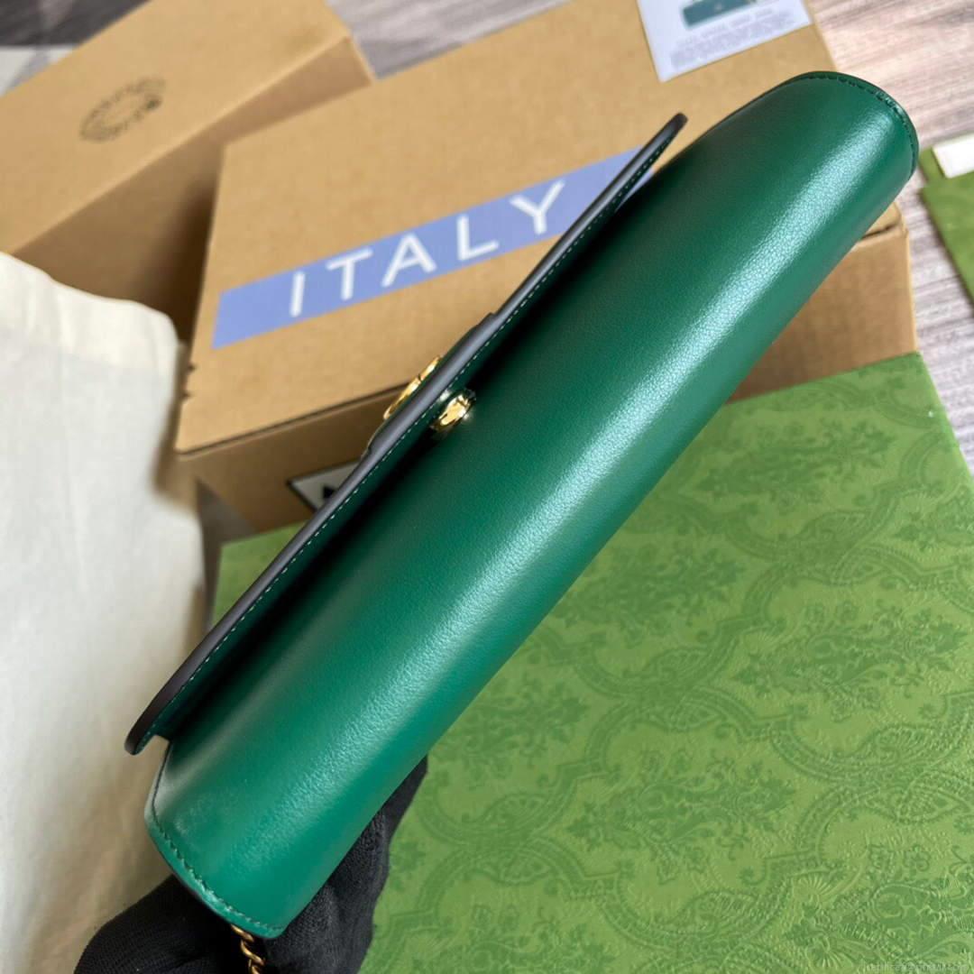 Gucci 675795 GG Large Top Handle Bag With Bamboo Green