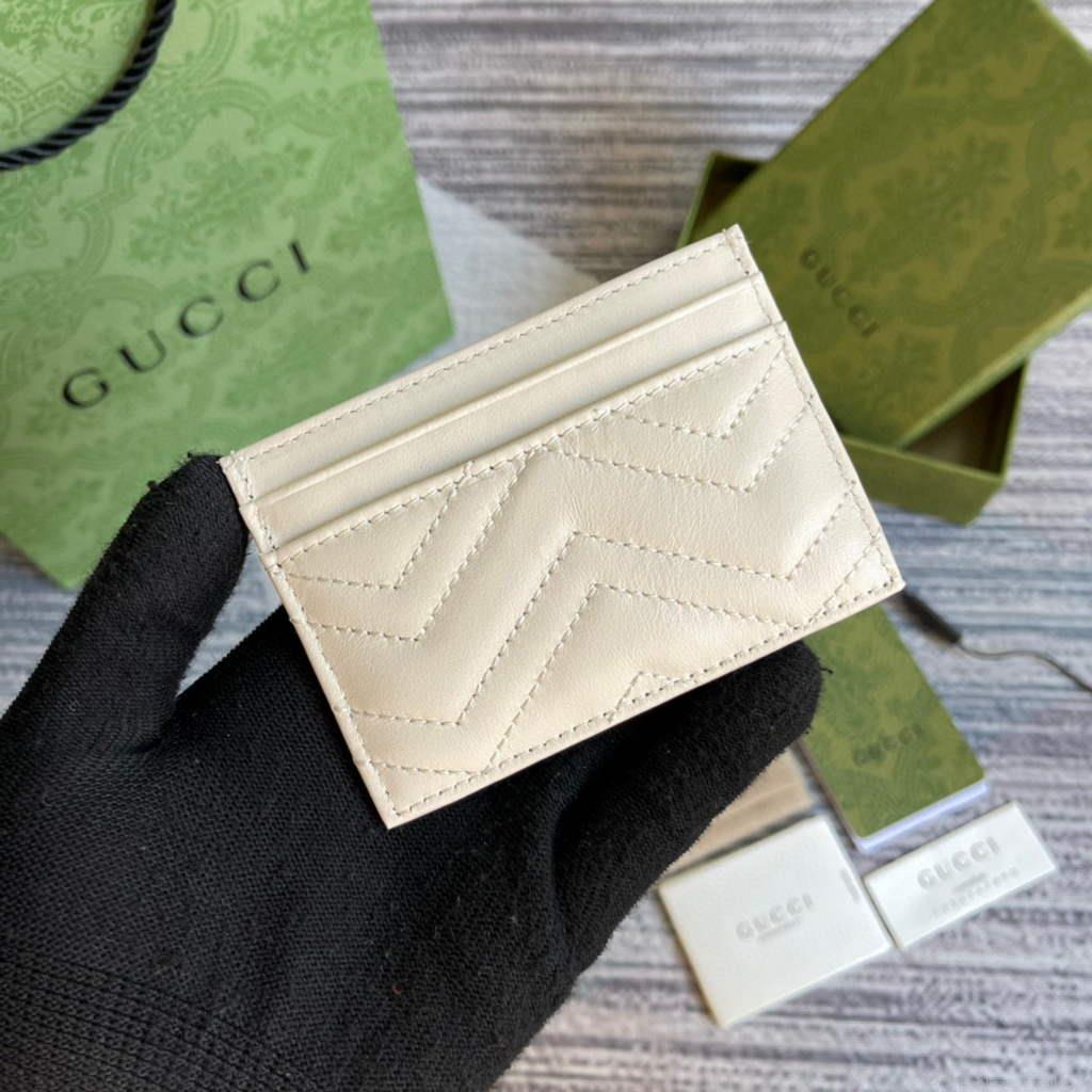 Gucci GG Marmont Card Case 443127 White