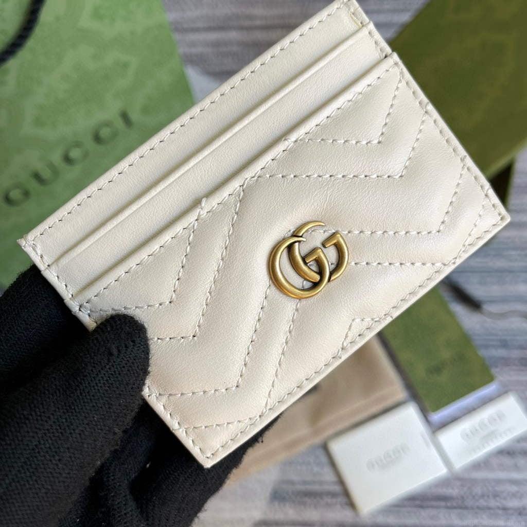 Gucci GG Marmont Card Case 443127 White