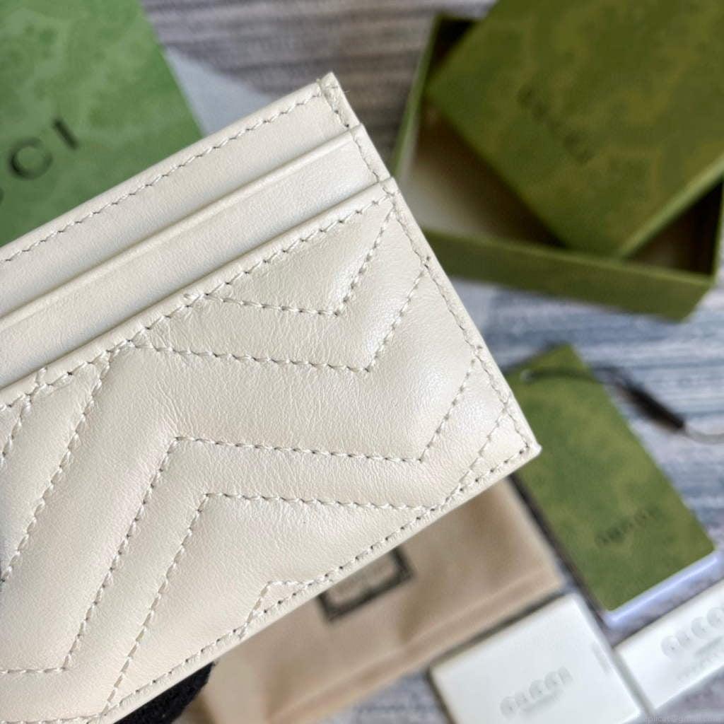 Gucci GG Marmont Card Case 443127 White
