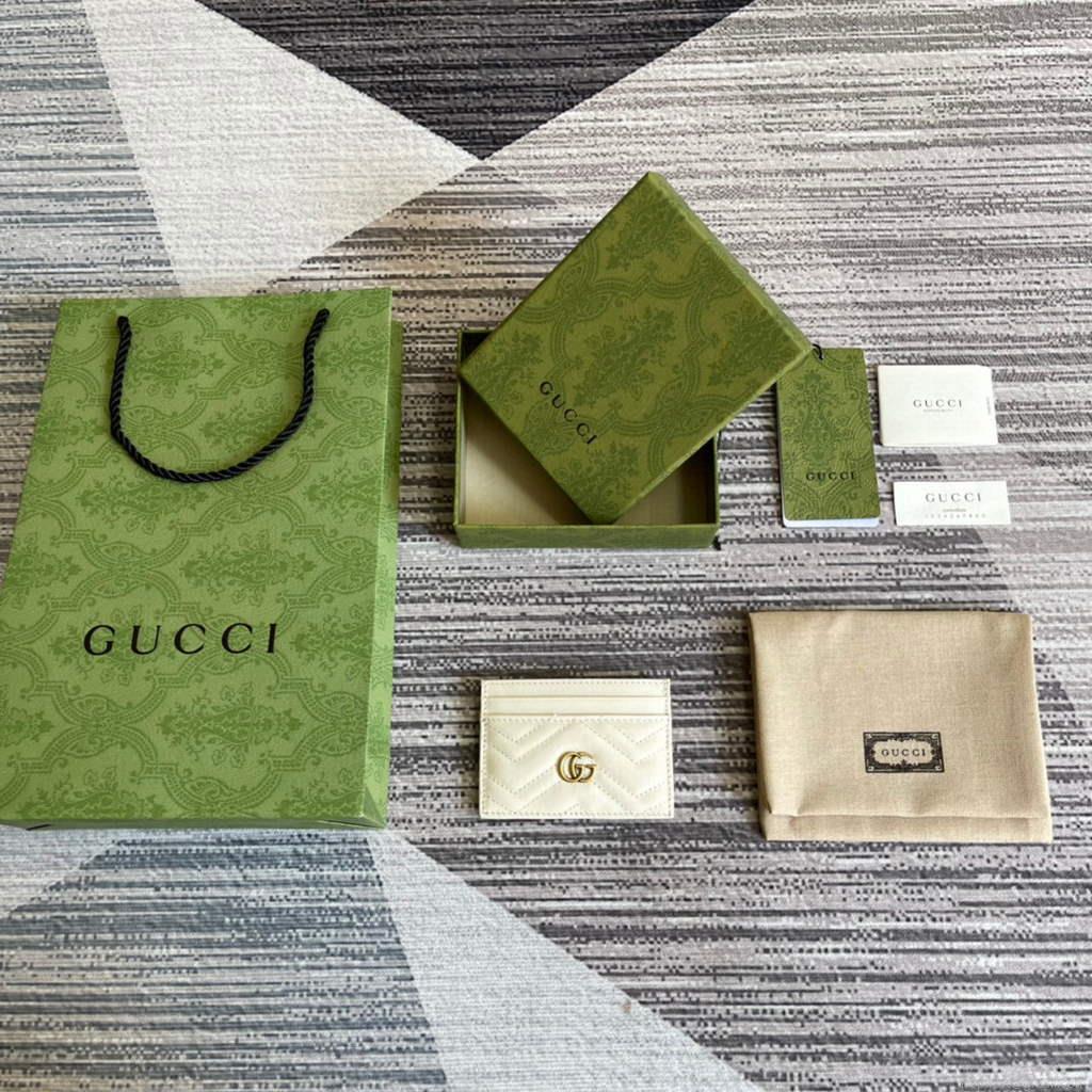 Gucci GG Marmont Card Case 443127 White