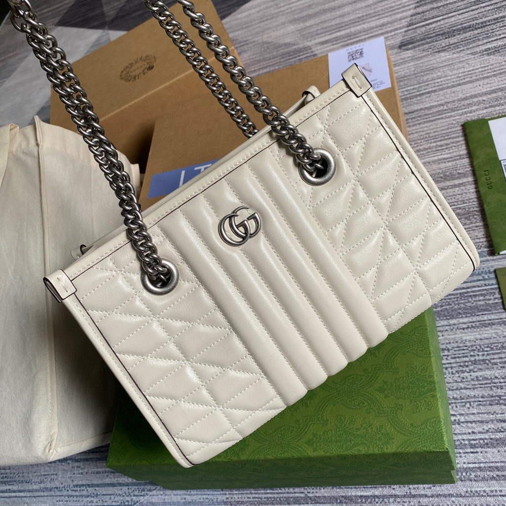 Gucci 681483 GG Marmont small tote bag Beige