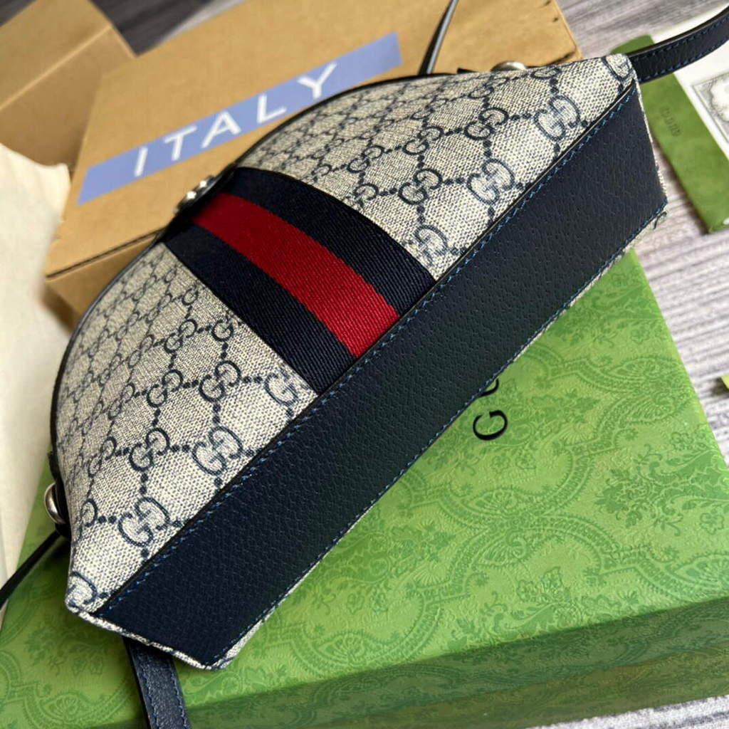Gucci 499621 Ophidia Small GG Shoulder Bag Beige Blue