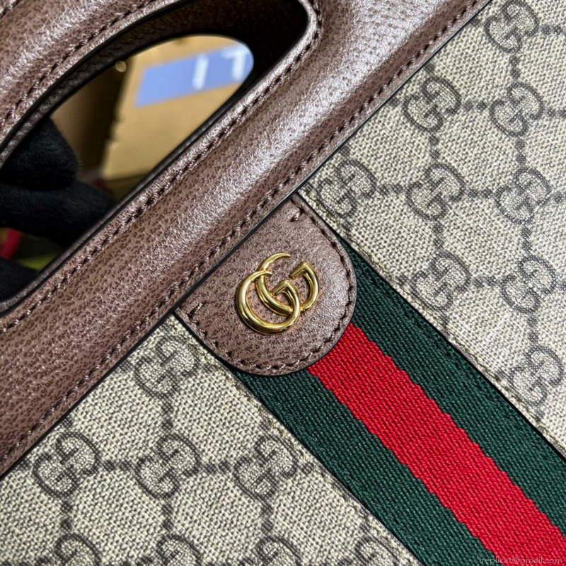 Gucci 693724 Ophidia Small Tote With Web Brown