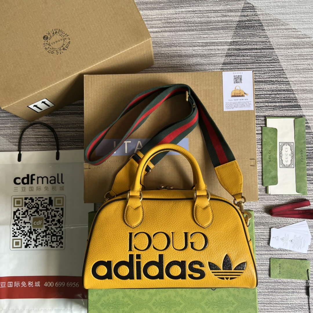 Adidas x Gucci 702397 mini duffle bag yellow
