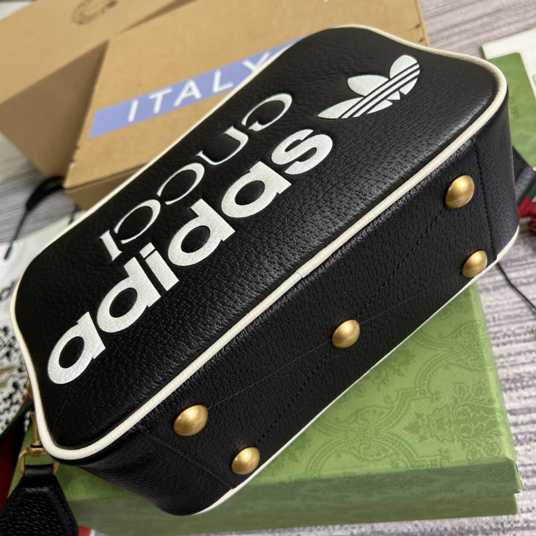 Adidas x Gucci small shoulder bag 702427 Black leather