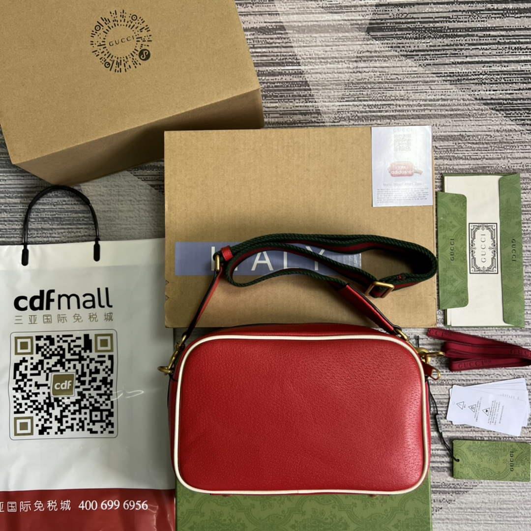Adidas x Gucci small shoulder bag 702427 Red leather