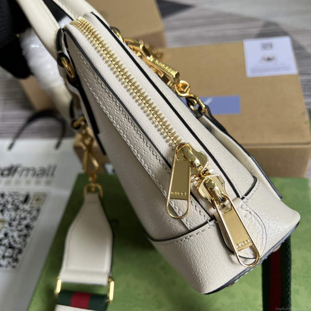 Adidas x Gucci 677212 Horsebit 1955 mini bag white and Black leather