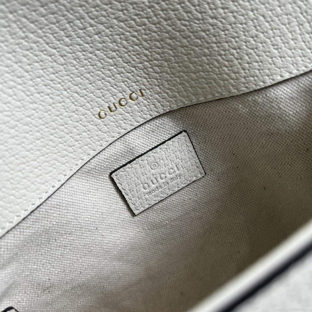 Adidas x Gucci 658574 Horsebit 1955 mini bag white and black leather