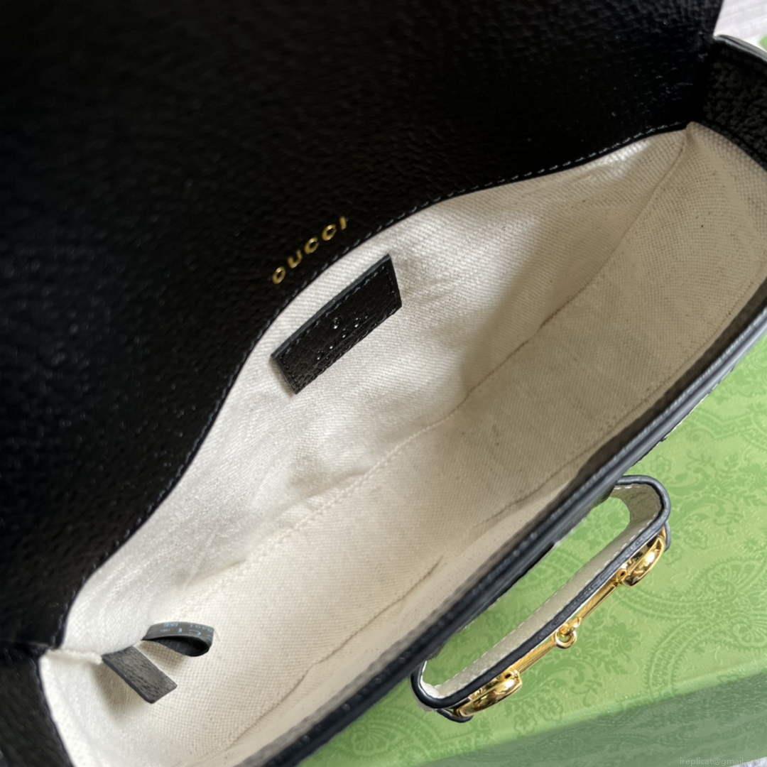 Adidas x Gucci 658574 Horsebit 1955 mini bag black and white leather