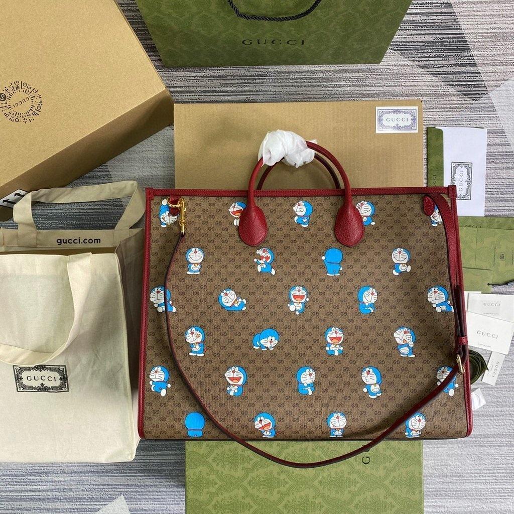 GG 653952 Gucci Doraemon x Gucci large Tote bag Red