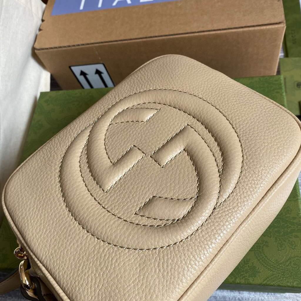 Gucci 308364 Soho small leather crossbody-bags disco bag Beige
