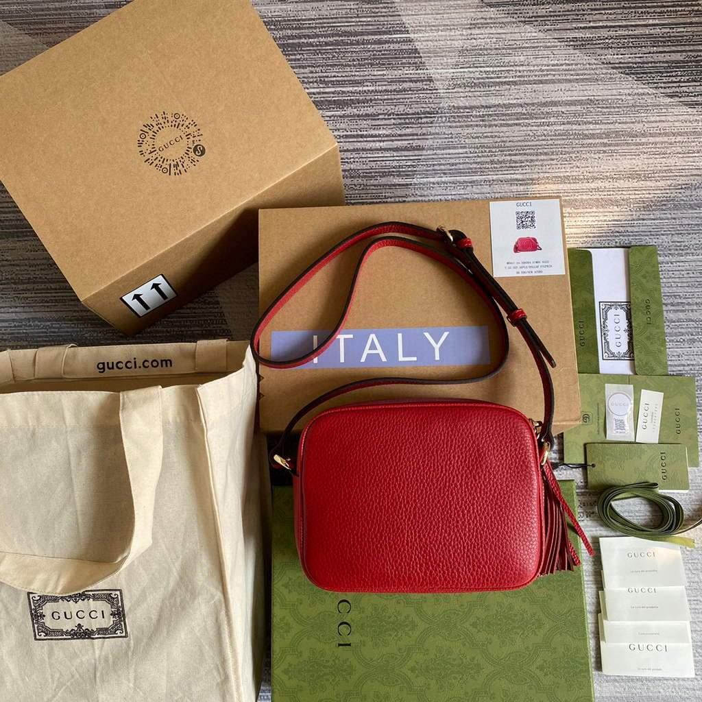 Gucci 308364 Soho small leather crossbody-bags disco bag Red