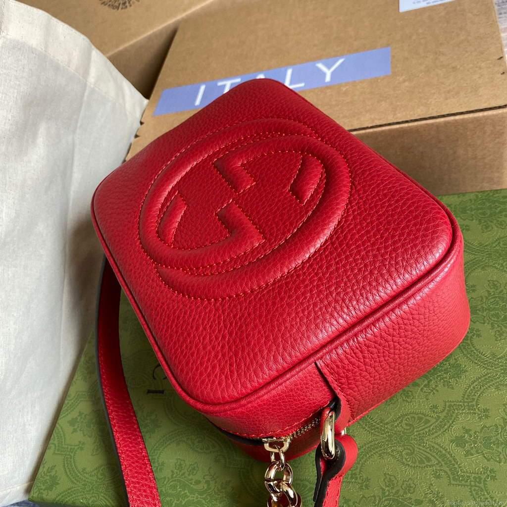 Gucci 308364 Soho small leather crossbody-bags disco bag Red