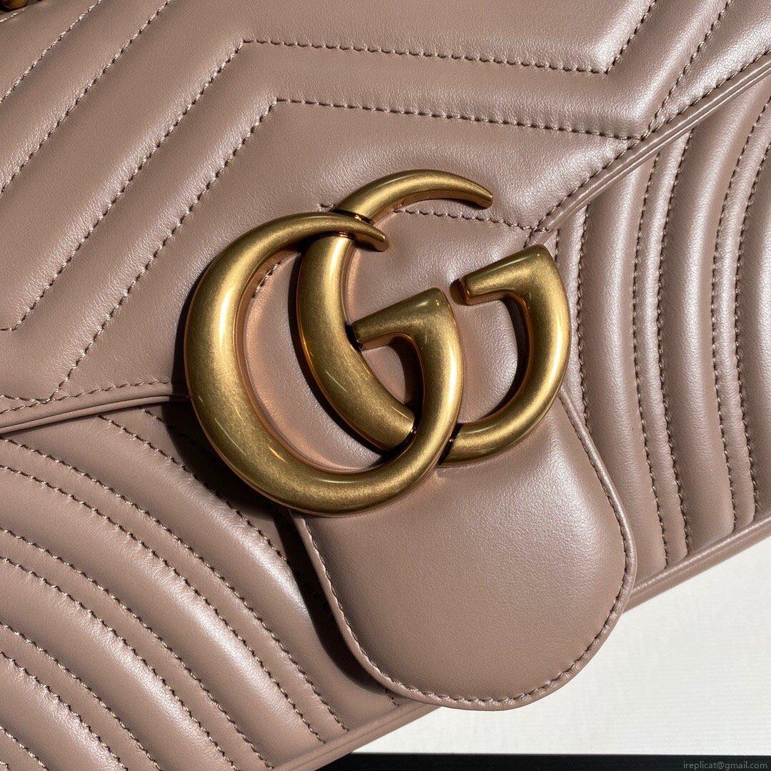 Gucci 443496 GG Marmont Medium Matelassé Shoulder Bag Light Pink
