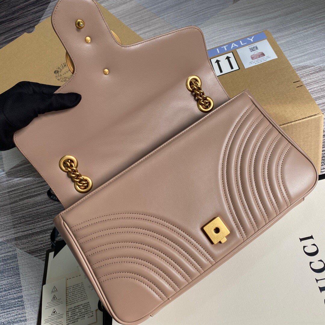 Gucci 443496 GG Marmont Medium Matelassé Shoulder Bag Light Pink