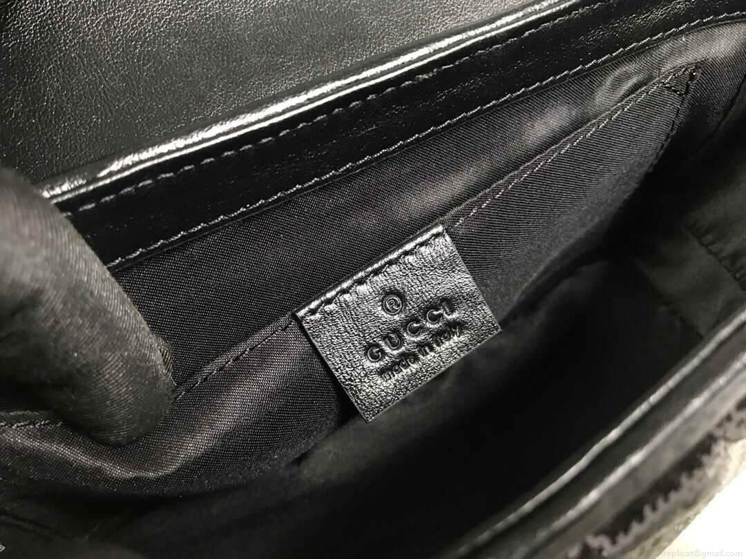 Gucci 446744 GG Marmont Mini Shoulder Sequin Bag Black
