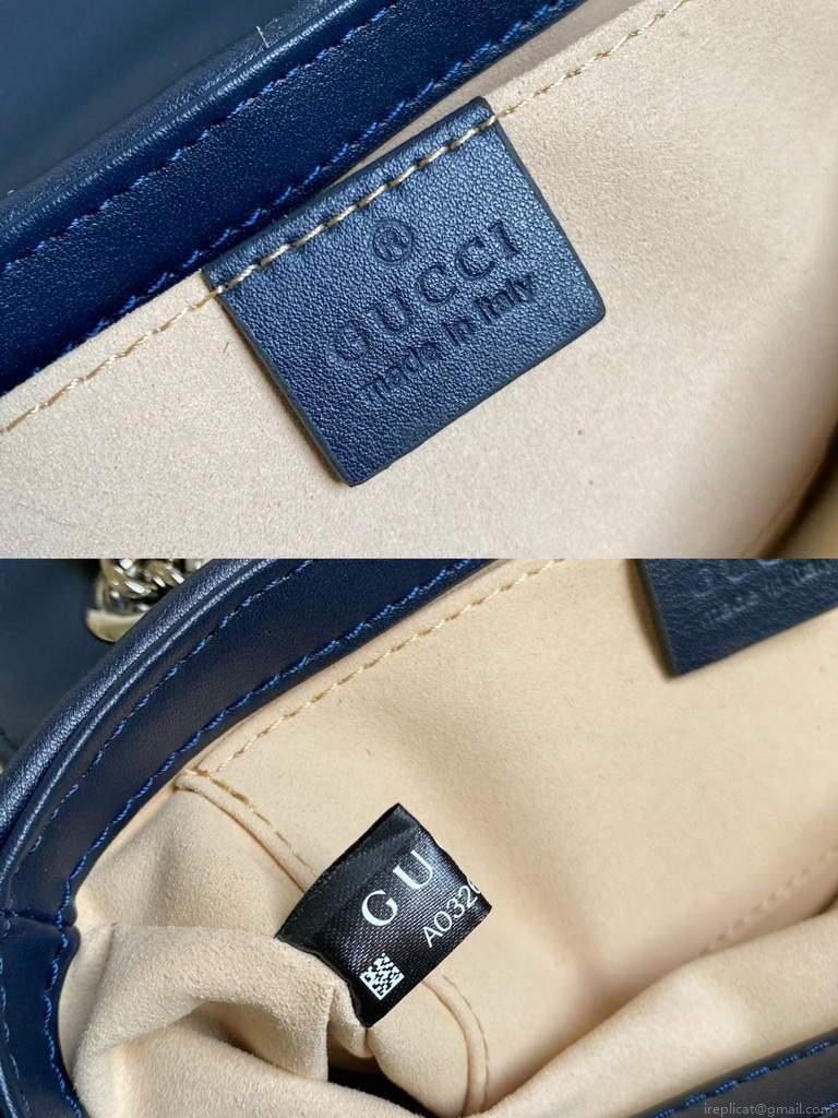 Gucci 446744 GG Marmont Multicolor mini shoulder bag blue and pink