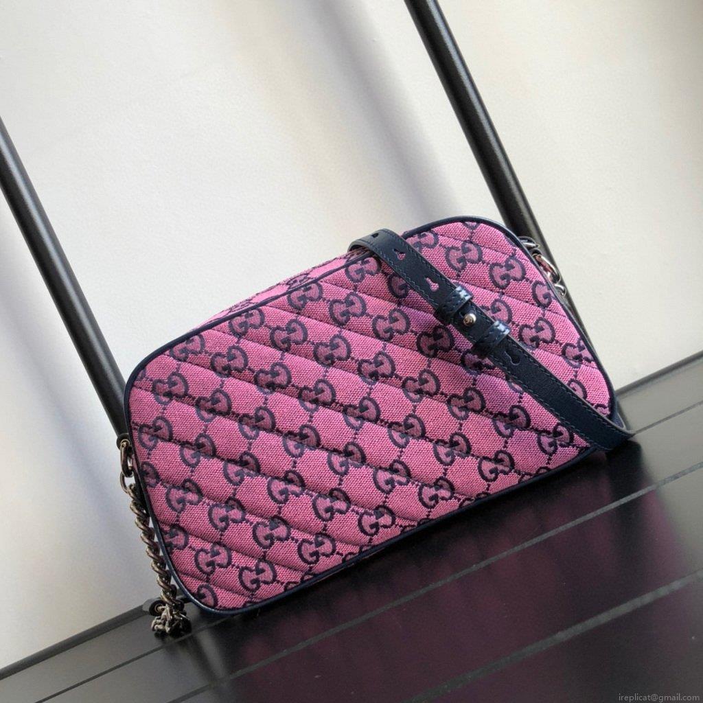 Gucci 447632 GG Marmont Multicolour Small Shoulder Bag Purple