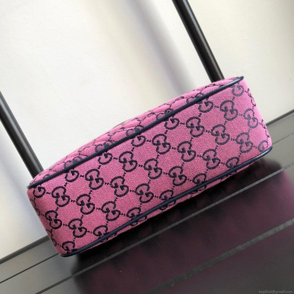 Gucci 447632 GG Marmont Multicolour Small Shoulder Bag Purple